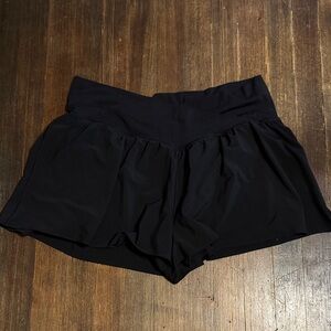 Women’s Black Active Skort-Style Shorts